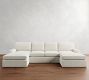 Pearce Square Arm Slipcovered Double Chaise Sectional (124"&ndash;175")