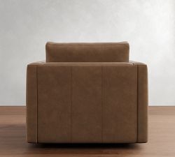 Carmel Slim Arm Leather Swivel Chair