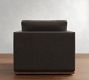 Jake Leather Brindle Wood Base Swivel Chair