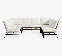 Tulum Wicker 8-Piece Armless U-Shaped Outdoor Sectional (128")