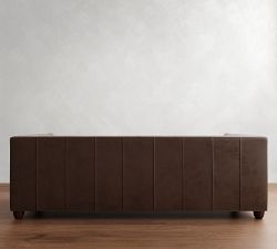 Chesterfield Square Arm Leather Sofa (73"&ndash;120")