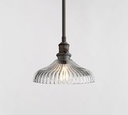 Rod Pendant - Fluted Glass (12")
