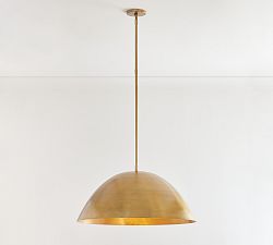 Open Box: Sloane Metal Dome Pendant (30") - Tumbled Brass