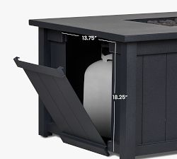 Kristin Metal Rectangular Propane Fire Pit Table with Lid Cover (70")