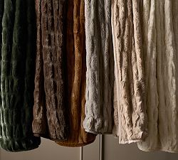 Faux Fur Ruched Throw