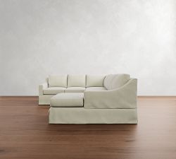York Slope Arm Slipcovered 4-Piece Chaise Sectional (115")