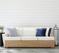 Huntington Wicker Slope Arm Outdoor Sofa (84")