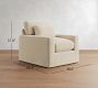 PB Comfort Modern Deep Square Arm Slipcovered Swivel Chair