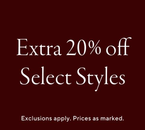 Shop All Extra 20% off Select Styles