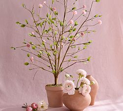 Faux Spring Bloom Potted Tree