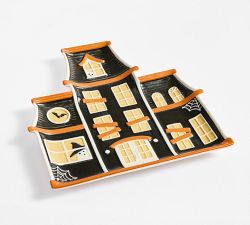 Haunted House Stoneware Serving Platter